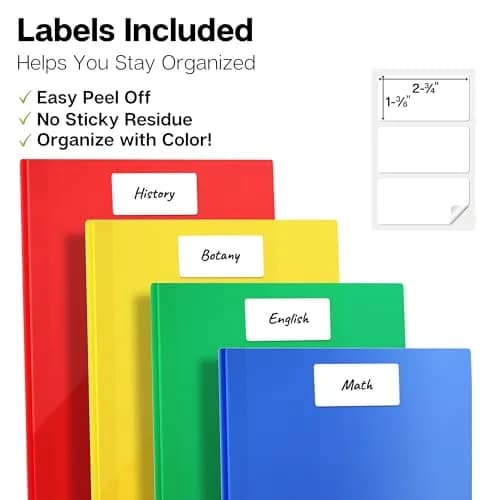 Dunwell Plastic 2-Pocket Folders with 3 Prongs Assorted 24 Pack | Durable, Water-Resistant, School & Office Use thumbnail 5