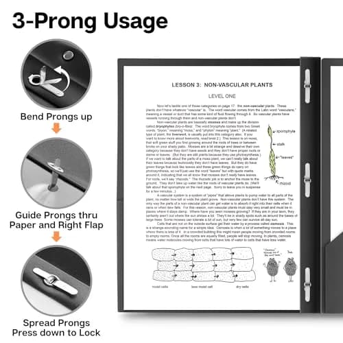 Dunwell Plastic 2-Pocket Folders with 3 Prongs, Black, 12 Pack (24.1 cm x 29.2 cm) | Acid-Free Poly for Long-Term School & Office Use thumbnail 4