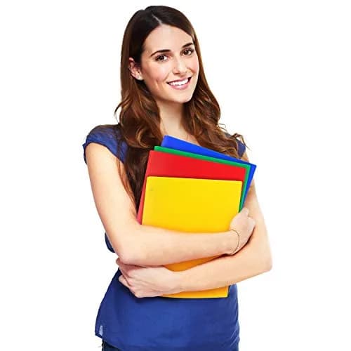 Dunwell Plastic 2-Pocket Folders with 3 Prongs Assorted 6 Pack | Durable, Water-Resistant, Ideal for School & Office thumbnail 7