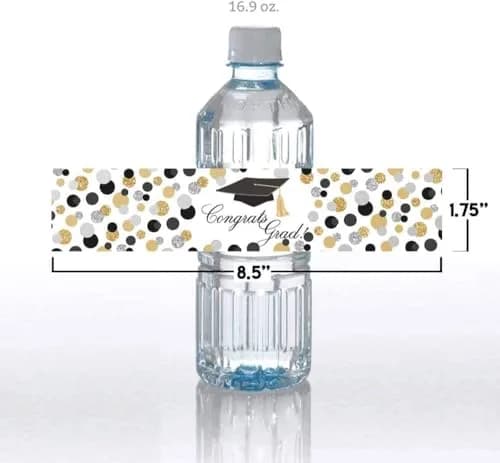 Amanda Creation Confetti Polka Dot Water Bottle Labels Waterproof 20 Pack | 1.75" x 8.5" Waterproof Vinyl Labels for Party thumbnail 8