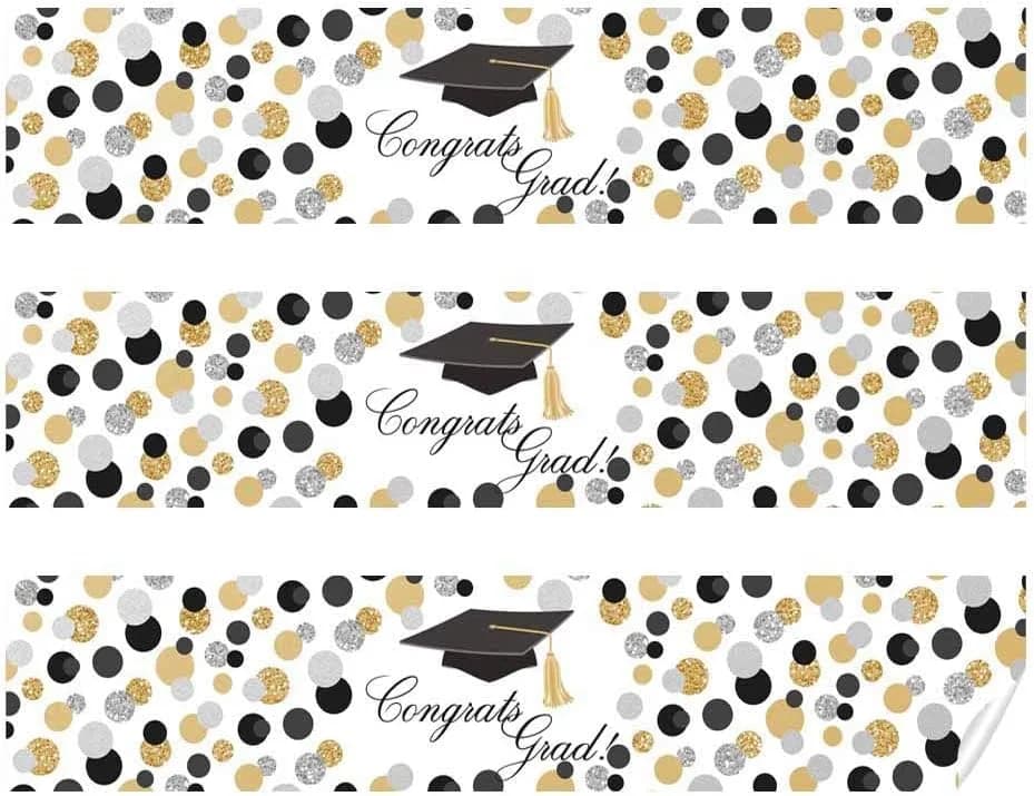 Amanda Creation Confetti Polka Dot Water Bottle Labels Waterproof 20 Pack | 1.75" x 8.5" Waterproof Vinyl Labels for Party thumbnail 3