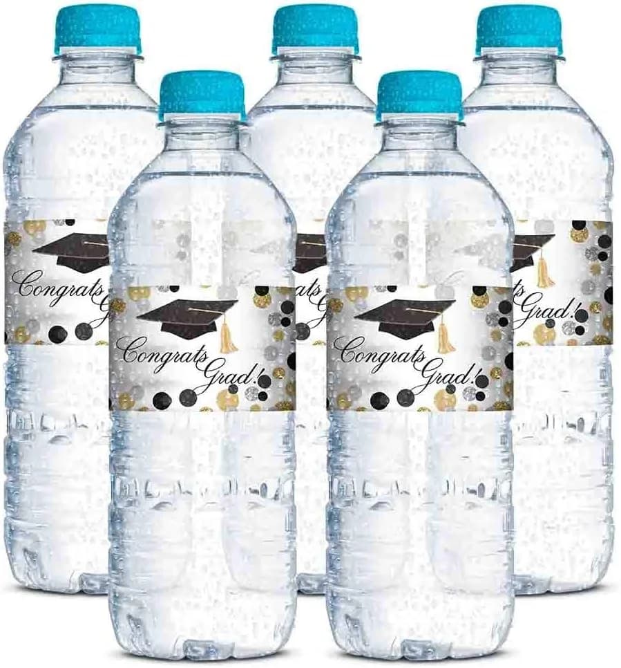 Amanda Creation Confetti Polka Dot Water Bottle Labels Waterproof 20 Pack | 1.75" x 8.5" Waterproof Vinyl Labels for Party thumbnail 5