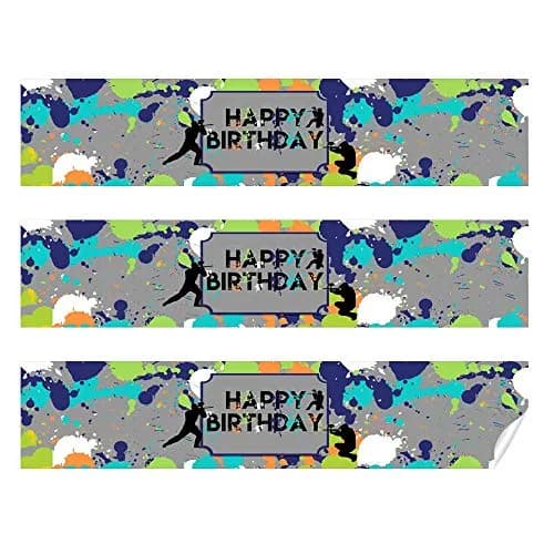 Amanda Creation Splatter Paintball Water Bottle Labels 20-Pack | Waterproof Vinyl Wraps for Parties thumbnail 7