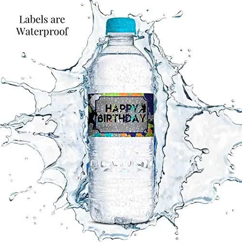 Amanda Creation Splatter Paintball Water Bottle Labels 20-Pack | Waterproof Vinyl Wraps for Parties thumbnail 3