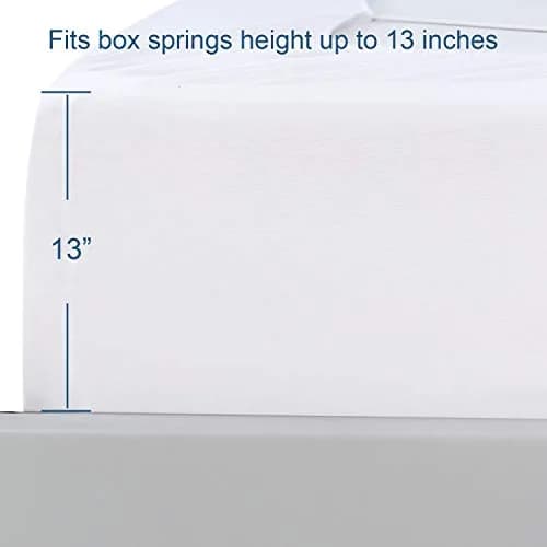 Moonsea King Size Box Spring Cover 203.2 cm (80") | White Elastic Fabric Wrap Around 4 Sides Bed Skirt thumbnail 6