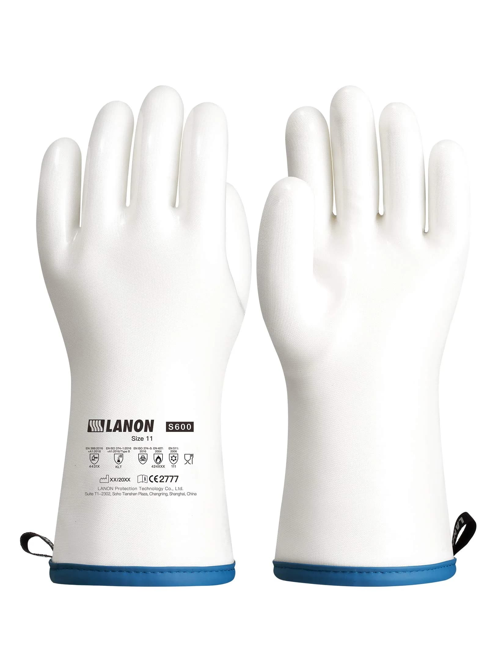 LANON Liquid Silicone Oven Mitt,Heat Resistant,CoralAir Liner,White,XXLarge | Food Grade Silicone & CoralAir Insulation