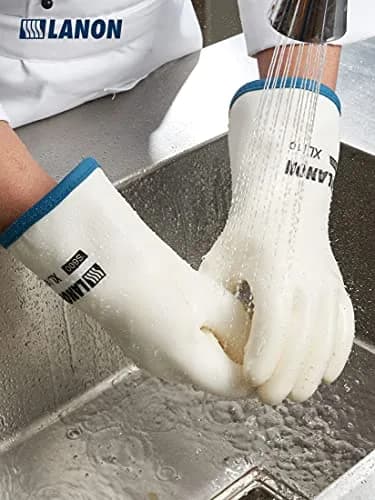 LANON Liquid Silicone Oven Mitts 11.8 Inch | Heat Resistant, BPA Free, Food Grade, Water & Cold Resistant thumbnail 6