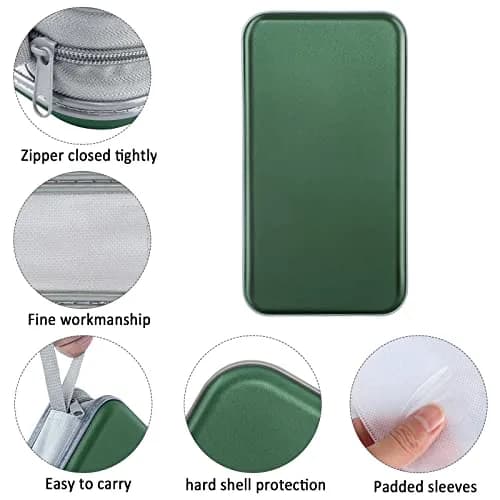 Siveit 80 Capacity CD/DVD Case Holder in Dark Green - Hard Plastic Zippered Wallet thumbnail 2