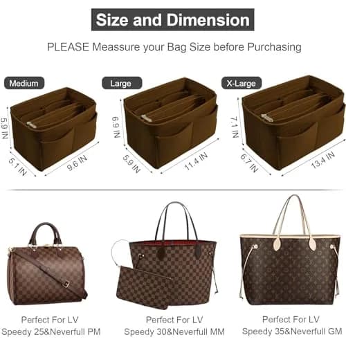 OMYSTYLE Dark Brown X-Large Felt Organizer Insert | 13 Pockets, 200g thumbnail 2