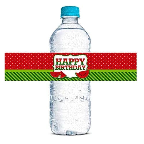 Amanda Creation Water Bottle Stickers Watermelon Birthday Waterproof 20 Labels | Waterproof, USA Design thumbnail 1