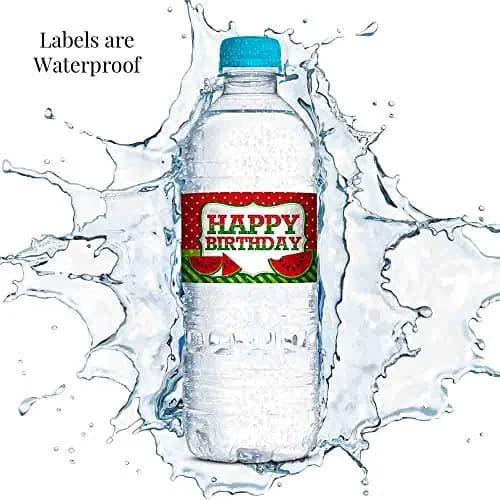 Amanda Creation Water Bottle Stickers Watermelon Birthday Waterproof 20 Labels | Waterproof, USA Design thumbnail 4