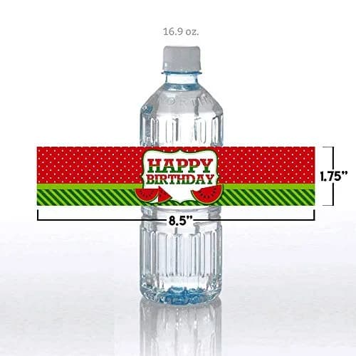 Amanda Creation Water Bottle Stickers Watermelon Birthday Waterproof 20 Labels | Waterproof, USA Design thumbnail 5