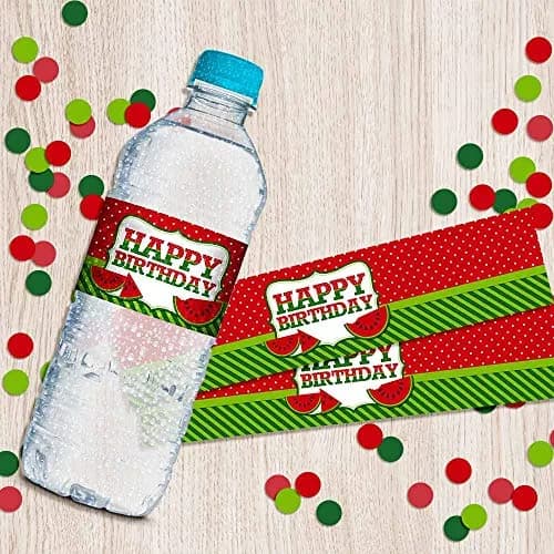 Amanda Creation Water Bottle Stickers Watermelon Birthday Waterproof 20 Labels | Waterproof, USA Design thumbnail 6