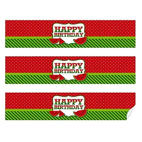 Amanda Creation Water Bottle Stickers Watermelon Birthday Waterproof 20 Labels | Waterproof, USA Design thumbnail 2