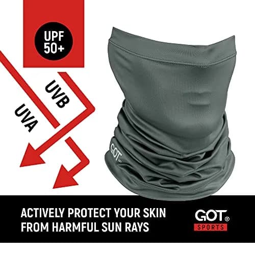 GOT Sports UPF 50+ Fishing Neck Gaiter UV Face Mask Sun Protection (Gunmetal Gray) | Breathable Polyester Blend thumbnail 2