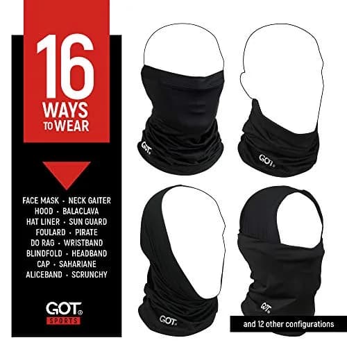 GOT Sports UPF 50+ Fishing Neck Gaiter - UV Face Mask Sun Protection (Midnight Black) | Breathable, Lightweight & Versatile thumbnail 3