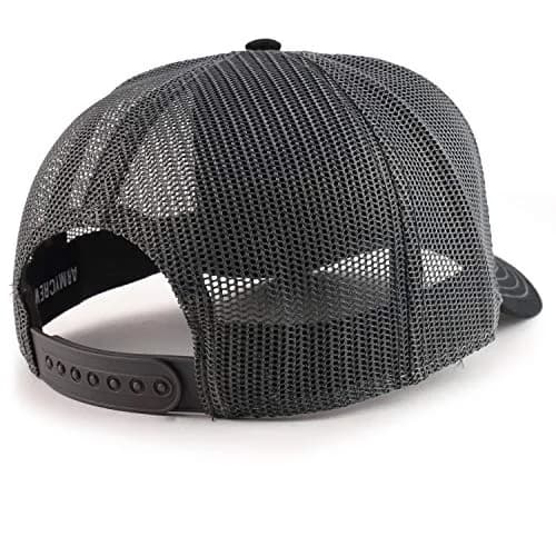 Armycrew Oversize XXL Low Profile Two Tone Mesh Back Trucker Baseball Cap - Black Charcoal | Adjustable Snapback thumbnail 3