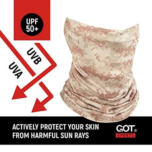 GOT Sports UPF 50+ Fishing Neck Gaiter - UV Face Mask Sun Protection (Digi Sand Camo) | Breathable, Lightweight, UV Shield thumbnail 2
