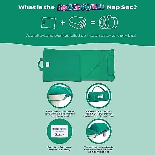 ROLLEE POLLEE Nap Sac Toddler Blanket with Pillow 127cm x 127cm | All Seasons Fleece thumbnail 7