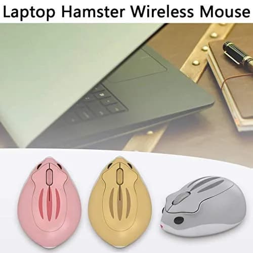 SHARE SUNSHINE Cute Hamster Wireless Mouse Pink | 1200 DPI Optical Sensor, 2.4GHz Wireless, Ergonomic Design thumbnail 5