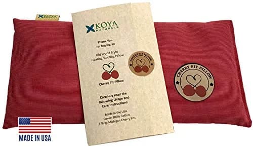 KOYA Naturals Heating Pad Microwavable - Cherry Pit/Stone/Seed Pillow Heat Pack for Neck, Muscles, Joints, Stomach Pain, Menstrual Cramps - Warm Compress Neck Wrap - Moist Heat Therapy (Henna Red) thumbnail 4