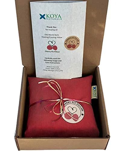 KOYA Naturals Heating Pad Microwavable - Cherry Pit/Stone/Seed Pillow Heat Pack for Neck, Muscles, Joints, Stomach Pain, Menstrual Cramps - Warm Compress Neck Wrap - Moist Heat Therapy (Henna Red) thumbnail 3