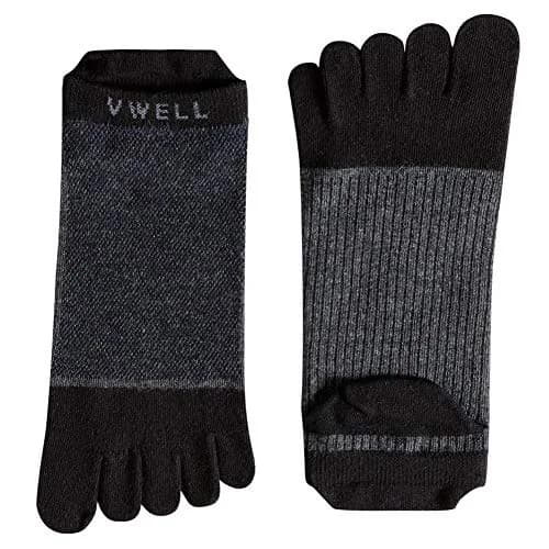 VWELL Cotton Toe Socks Five Finger Socks No Show Crew Athletic Running Socks 4 Pairs | Moisture Wicking & Soft Comfort thumbnail 3