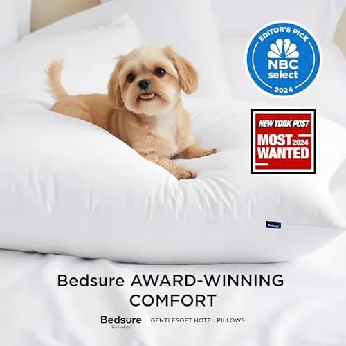 Bedsure Pillow Set of 2 | Hotel Quality, Supportive & Breathable, 20x26in, White thumbnail 6