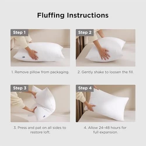 Bedsure Pillow Set of 2 | Hotel Quality, Supportive & Breathable, 20x26in, White thumbnail 9