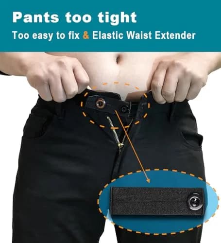 YUANHANG Adjustable Elastic Button Extender for Pants | 15 Pcs, 7 Colors, 2 Lengths, Suitable for Women & Men thumbnail 5