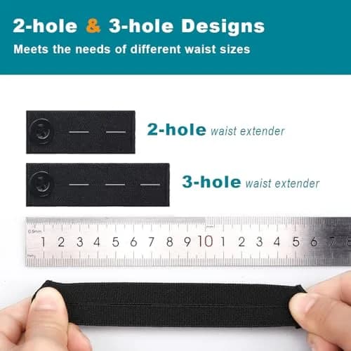 YUANHANG Adjustable Elastic Button Extender for Pants | 15 Pcs, 7 Colors, 2 Lengths, Suitable for Women & Men thumbnail 3