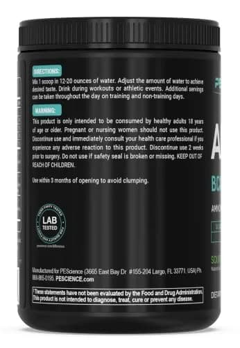 PEScience Amino IV BCAA & EAA Powder, Sour Green Apple, 30 Servings | High Leucine Content for Muscle Synthesis thumbnail 8