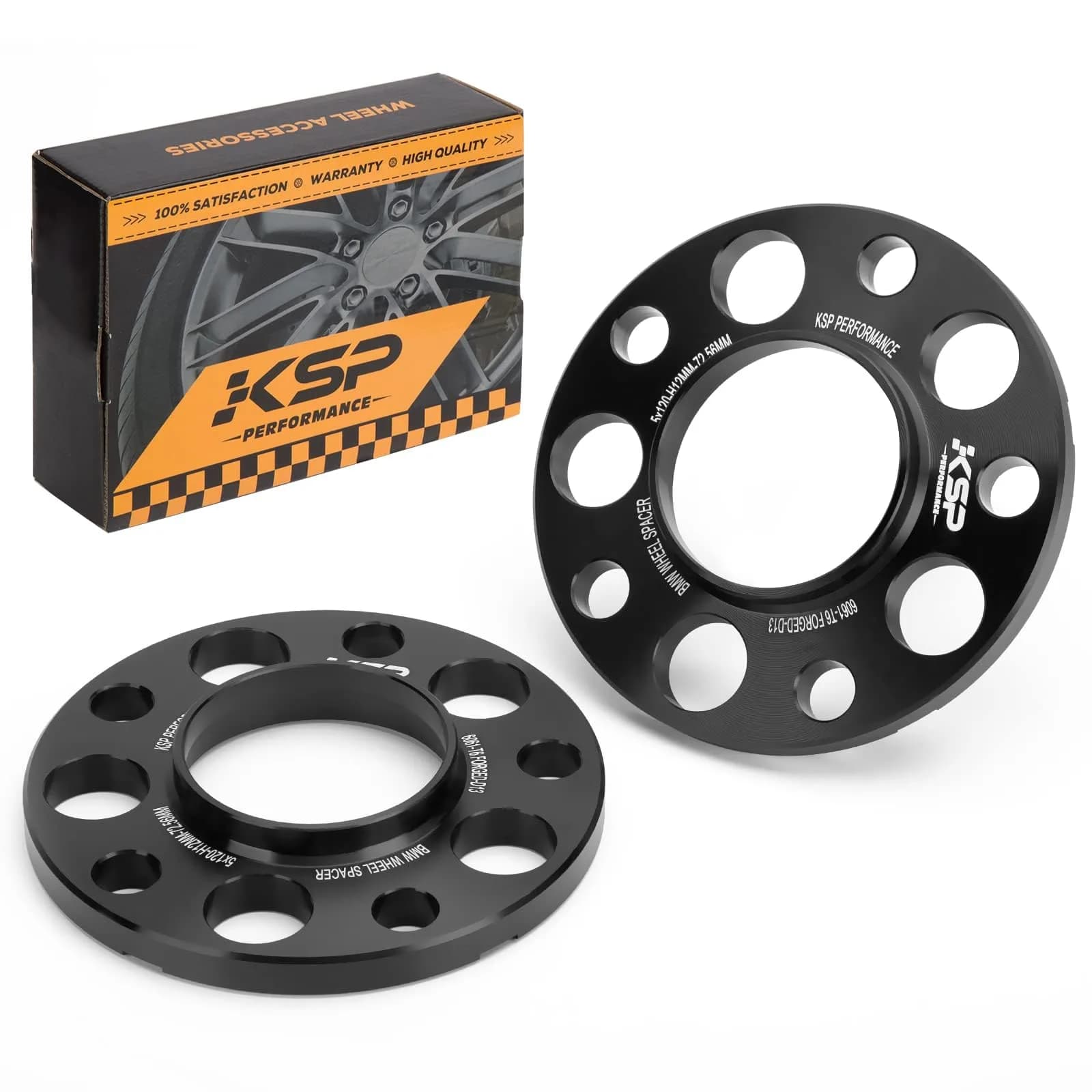 KSP 5X120mm Wheel Spacers 15mm Hubcentric Forged Spacer for BMW E36 E46 E90 E92 E60 | 2PCS, CNC Aluminum — 12.7mm without Lug Bolts
