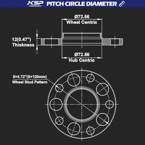 KSP 5X120mm Wheel Spacers 12.7mm Hubcentric Forged Aluminum for BMW 318i 328i 525i 7 Series | Improve Fit & Stance thumbnail 3