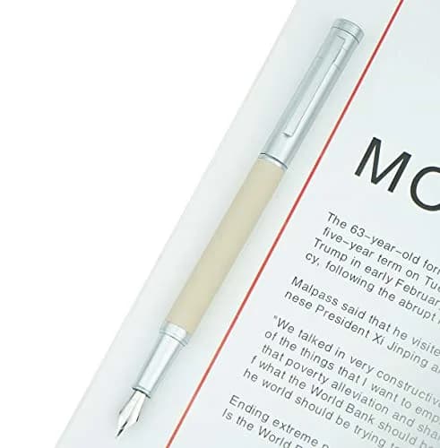 erofa Silver Birch Forest Fountain Pen Bent Nib 13.8cm (5.43in) | Smooth Ink Flow for Students & Professionals thumbnail 1