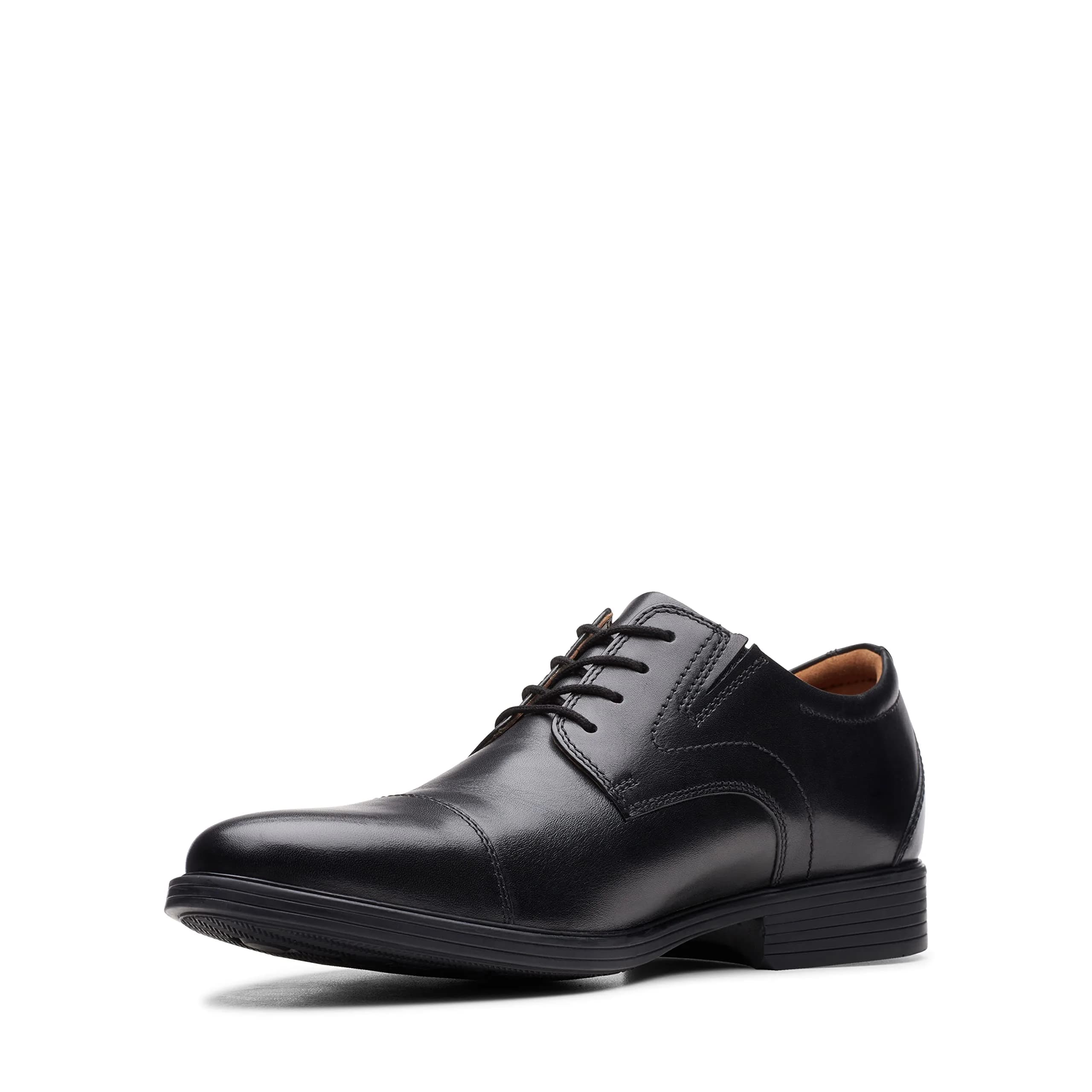 Clarks Men's Whiddon Cap Oxford Black Leather 14 US (45.7 cm) | Business Formal Lace-Up Shoes — Black Leather