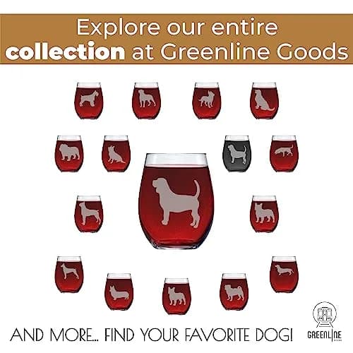 Greenline Goods Beagle Stemless Wine Glasses (Set of 2) | Dog Lover Gift | Hand Etched Breed Name thumbnail 6