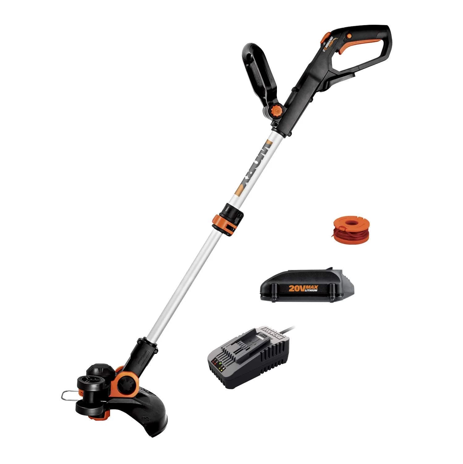WORX WG163 20V Cordless String Trimmer & Edger 30cm (12") | 2-in-1 Tool with 2 Batteries & Charger — Trimmer & Edger