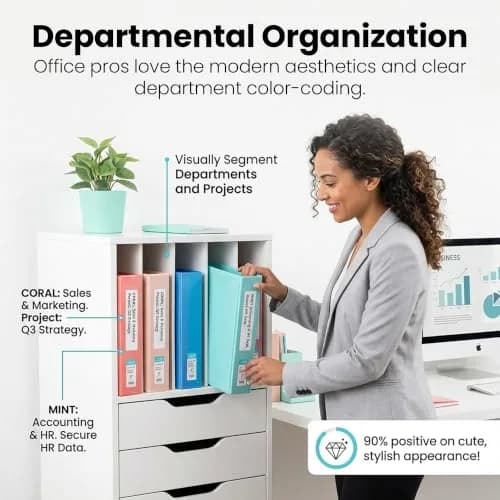 Yoobi 2 Inch 3-Ring Binders, 2 Pockets, PVC-Free, 500 Sheets | Stylish Office & School Organizer thumbnail 7