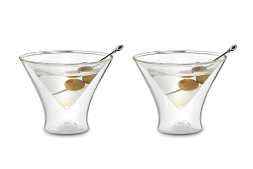 Outset Double Wall Martini Glasses Set of 2, 133ml (4.5 Fl Oz) | Insulated Borosilicate Glassware thumbnail 3