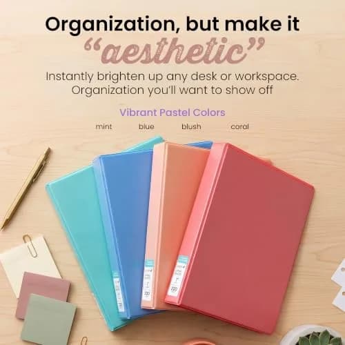 Yoobi 1 Inch D-Ring Binder Set, 4 Pack Multicolor | Holds 220 Sheets thumbnail 4
