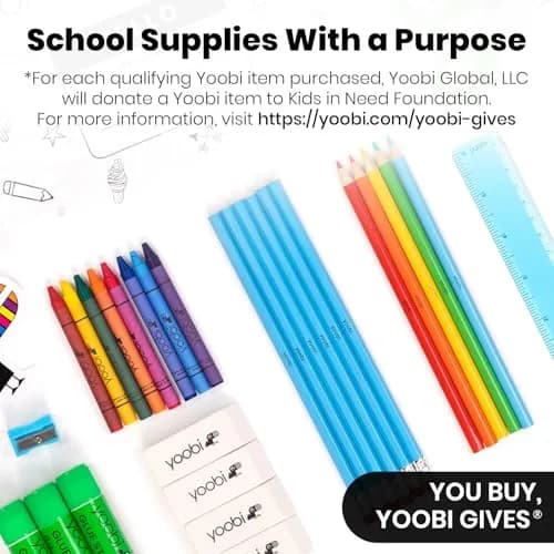Yoobi 1 Inch D-Ring Binder Set, 4 Pack Multicolor | Holds 220 Sheets thumbnail 6