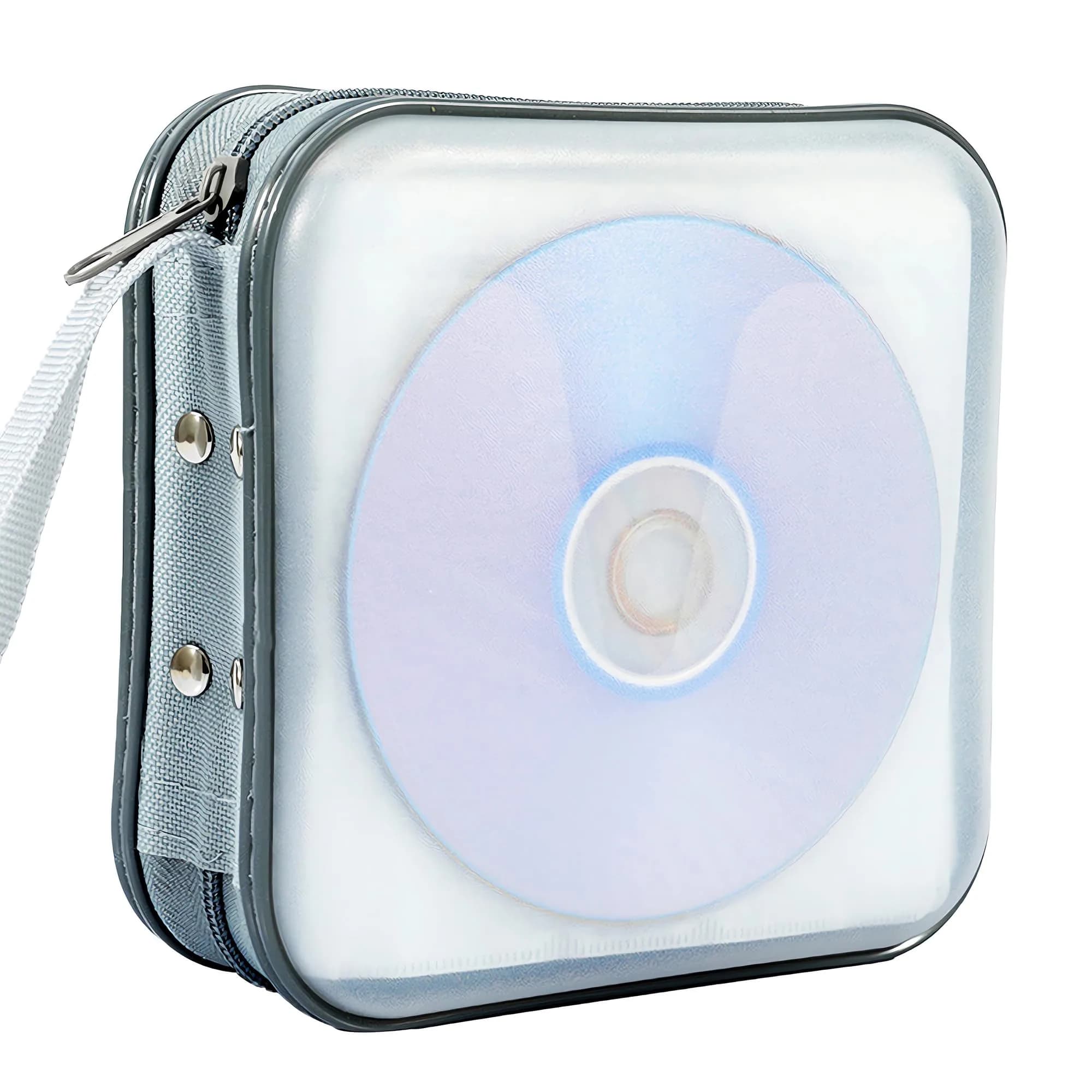 Penxina 40 Capacity CD DVD Case Wallet Holder Portable Disc VCD Heavy Duty Binder Storage Organizer White | Lightweight & Durable — White