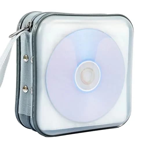 Penxina 40 Capacity CD DVD Case Wallet Holder Portable Disc VCD Heavy Duty Binder Storage Organizer White | Lightweight & Durable thumbnail 1