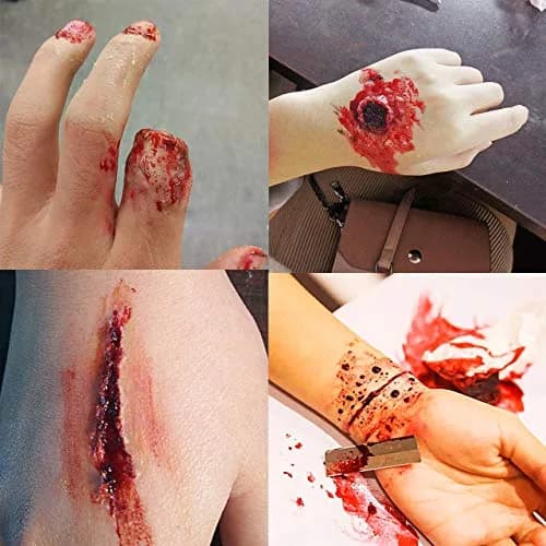 MEICOLY SFX Makeup Kit with Scar Wax & Fake Blood Spray, 7 Piece Set | Realistic Wound Effects thumbnail 2