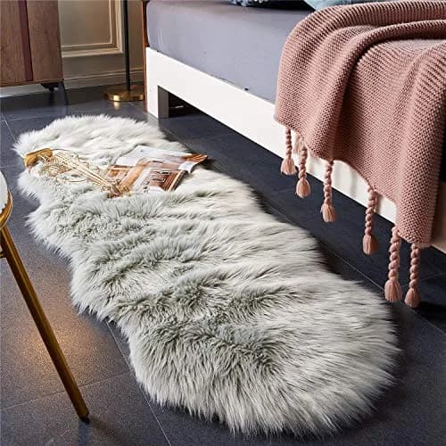 EasyJoy Ultra Soft Fluffy Shaggy Area Rug Faux Fur 61cm x 183cm (2 x 6 ft) | Machine Made for Living Rooms & Bedrooms thumbnail 1