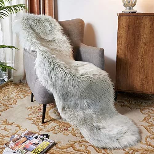 EasyJoy Ultra Soft Fluffy Shaggy Area Rug Faux Fur 61cm x 183cm (2 x 6 ft) | Machine Made for Living Rooms & Bedrooms thumbnail 2