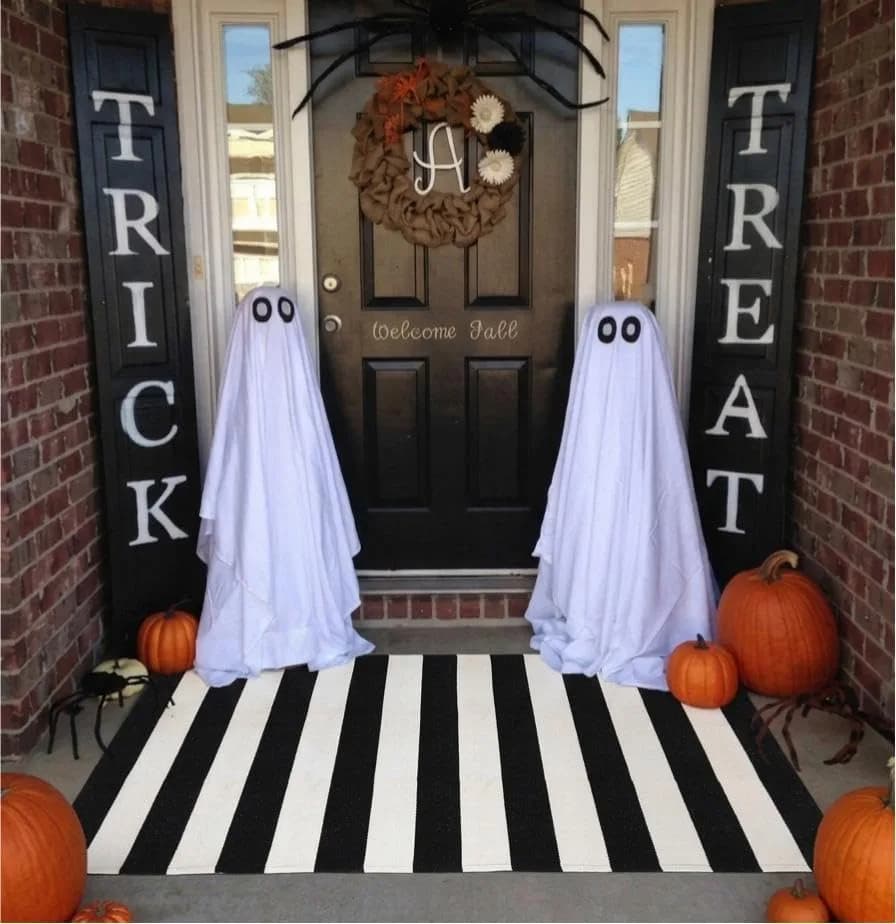 LEEVAN Black and White Striped Outdoor Rug 3x5 | Washable Front Porch Rug thumbnail 3