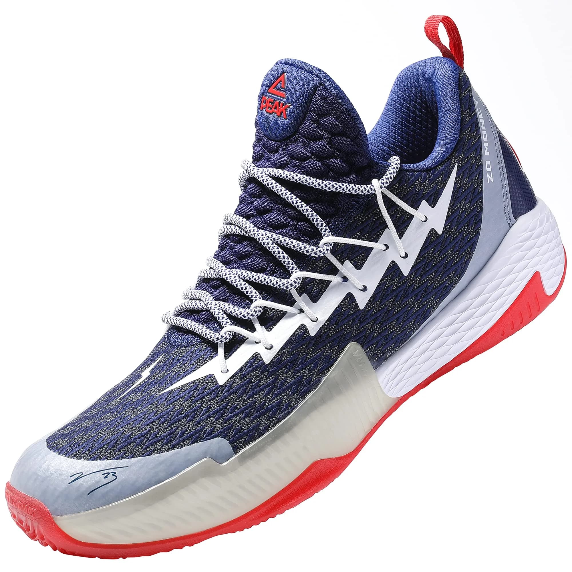 PEAK Men's Basketball Shoes Lightning Sport Shoes for Basketball, Running, Walking | Louis Williams Signature — White & Mid Blue / 7