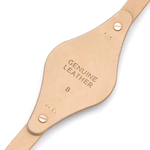bullish 8mm Genuine Leather Watch Strap Replacement for Fossil Watches, 210mm (8.27 in) | Beige Genuine Cowhide Leather with Stainless Steel Buckle thumbnail 4